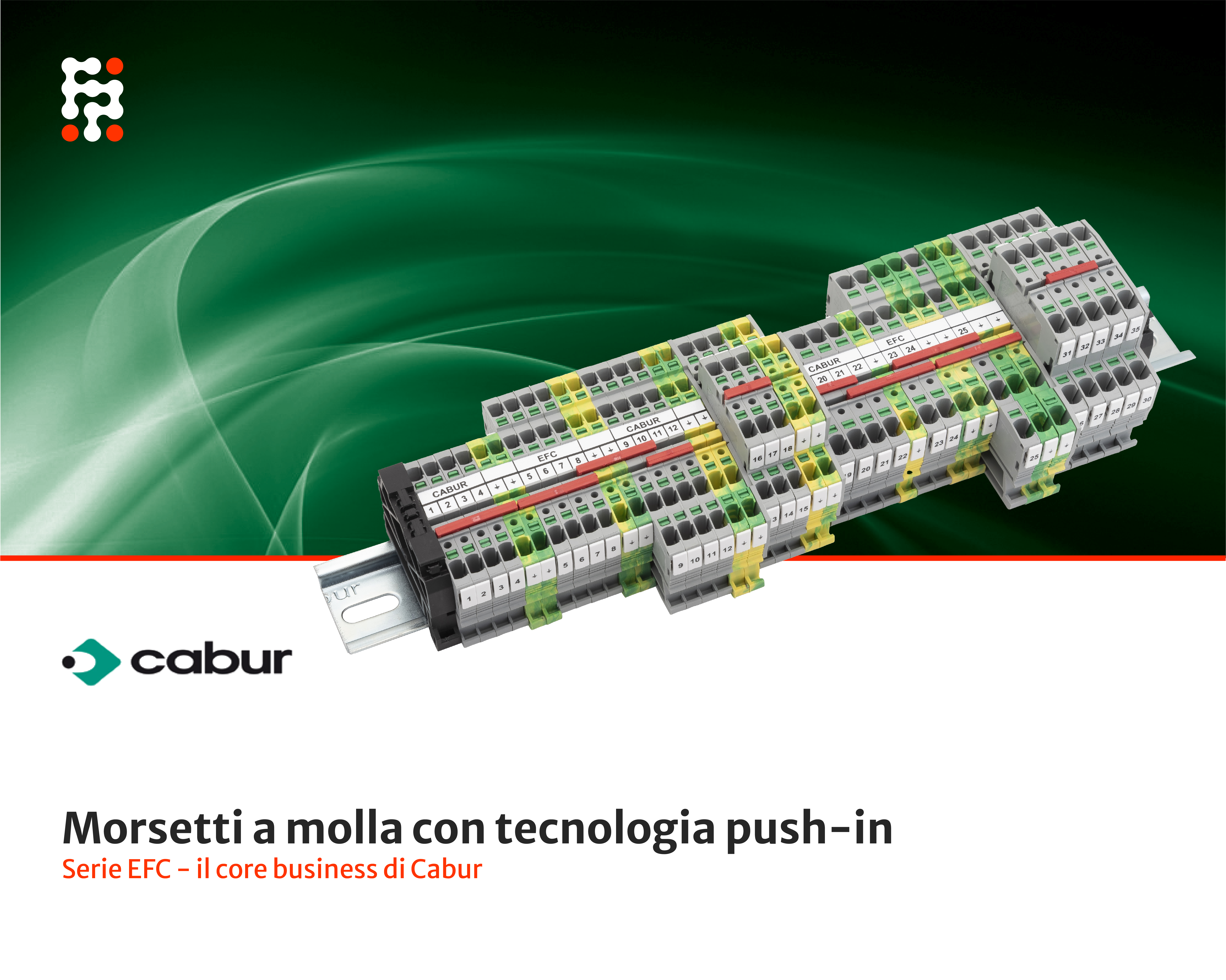 Cabur: morsetti a molla con tecnologia push-in Serie EFC